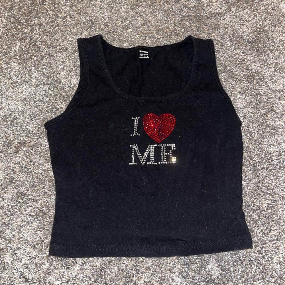 SHEIN black I heart Me tank, size XS